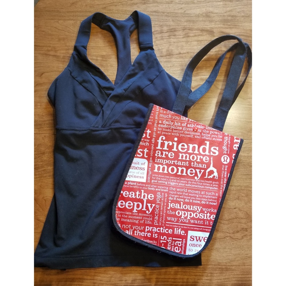 Lulu black V-neck tank